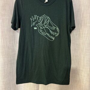 Bella Canvas Dark Green Tee with Dinosaur Design